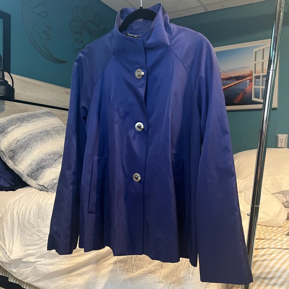 🦋$25🦋 JONES NEW YORK Signature Collection | French Parisian Blue Canvas Coat